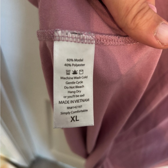LuLaRoe Perfect T Mauve Pink Swing Top XL Side Slits Short Sleeve - Picture 5 of 5